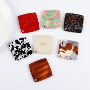 <span class=keywords><strong>Miroir</strong></span> de maquillage portable personnalisé en acétate, mignon, carré, pour retouches, style européen et américain pour femmes - Product Image 3