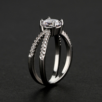 Bijoux diamant fiançailles argent plaqué or 925 CZ diamant bague de mariage pour femmes montre-doigt