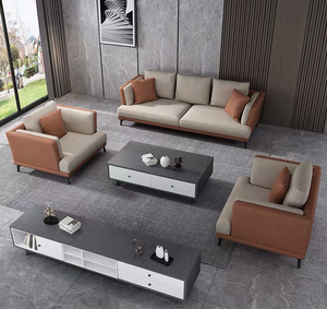 Phong Cách Ý 1 + 2 + 3 Sofa Đặt Kích Thước Lớn Đồ Nội Thất Phòng Khách Kết Hợp Vải PU Sofa Da - Product Image 1
