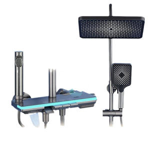 Ensemble <span class=keywords><strong>de</strong></span> robinets <span class=keywords><strong>de</strong></span> <span class=keywords><strong>douche</strong></span> piano design personnalisé Ensemble combiné <span class=keywords><strong>douche</strong></span> pluie avec lumières <span class=keywords><strong>d</strong></span>'ambiance à LED Système <span class=keywords><strong>de</strong></span> <span class=keywords><strong>douche</strong></span> à affichage numérique Gris pistolet - Product Image 2