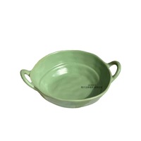 Bol en céramique à double poignée, forme irrégulière, fait main, très attrayant, pour yaourt, salade de fruits, nouilles instantanées, soupe, usage domestique