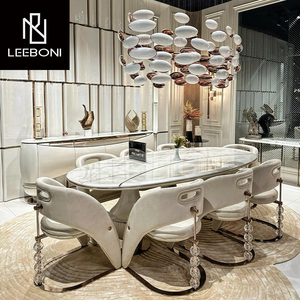 Fabrication de meubles de salle à manger design classique Chaises de salle à manger de luxe personnalisées longues 260 cm <span class=keywords><strong>Table</strong></span> à manger en marbre faite à la main - Product Image 1