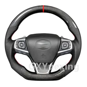 Auto Parts Fit 2014-2017 Harrier Previa Real Carbon Fiber Steering Wheel Sports Style Leather