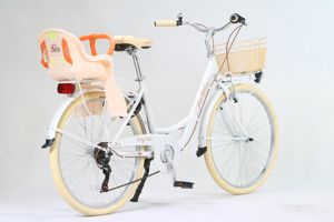 Vélo de ville coffre-fort 6 7 8 vitesses bébé siège panier cadre en alliage d'aluminium princesse dame trajet vélo de ville - Product Image 4