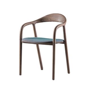 Chaise de salle à manger populaire en bois massif de frêne avec assise rembourrée en cuir ou en tissu, idéale pour l'hôtellerie, à prix abordable - Product Image 1