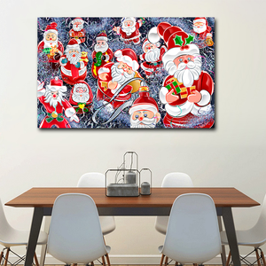 Venta caliente de Navidad estilo cómico lindo Santa Claus impresión lienzo pintura decoración del hogar decoración del hotel - Product Image 6