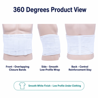 Ceinture de compression abdominale post-chirurgicale blanche avec soutien dorsal et fermeture en X