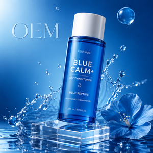 Tonique apaisant doux Blue Calm+ au complexe de peptides de cuivre bleus 120ml – Liquide pour la peau – Logo personnalisé - Product Image 1
