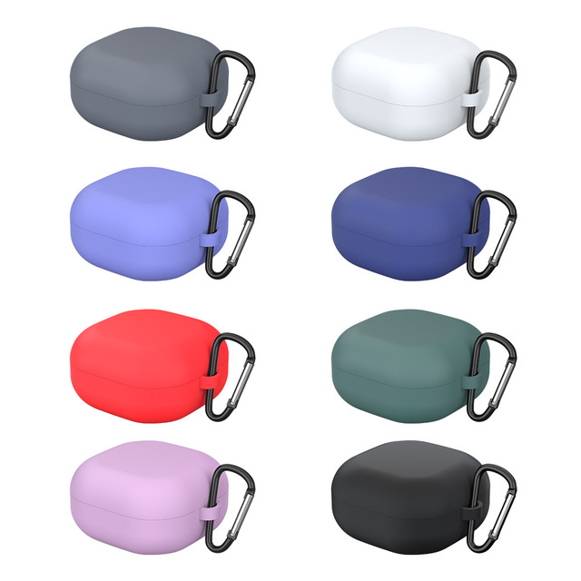 Luxury Soft Silicone Shockproof Protective Cover Earphone Case for Samsung Galaxy Buds Pro Live Buds 2 Pro with Keychain Hook