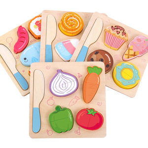 2023 nouveaux jouets <span class=keywords><strong>de</strong></span> Puzzle pour enfants semblant Fruits jeux <span class=keywords><strong>de</strong></span> coupe <span class=keywords><strong>de</strong></span> légumes jouets éducatifs en bois pour les enfants - Product Image 1