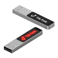 Memoria USB Metálica Popular con Logotipo LED, Memoria USB Plana 3.0