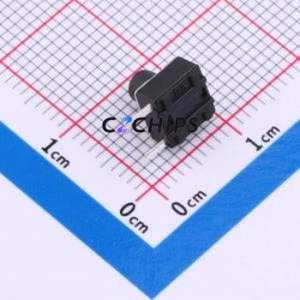 TS-1095C-A7B2-D2 Tactile Switch Bent Lead Through Hole-3P,6x6mm Single Pole Single Throw Round Button 1.8N Right Angle Insert - Product Image 2