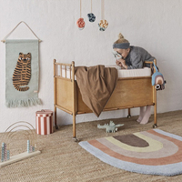 Grand tapis de jeu pour bébé en forme de demi-cercle arc-en-ciel, tapis de sol doux pour les adolescentes, la chambre des enfants