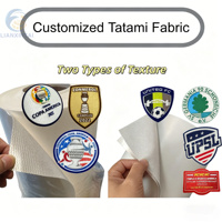 Patchs thermocollants en tissu Tatami écologique imprimé 3D gaufré, motifs Cœur et Fleur, pour broderie de vêtements - Vente en gros