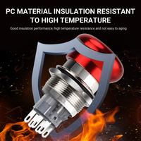 Bouton d'arrêt d'urgence en métal de haute qualité et de styles multiples, 3-20V 16/19/22mm IP66