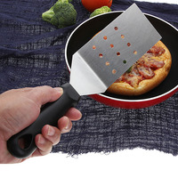 Spatule pour grillades en acier inoxydable 5 "* 3" Lame Spatule pour grillades en plastique PP résistant à la chaleur Ustensile pour grillades à hamburgers