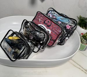 Custom Clear Fashion Cosmetic Bag Transparent PVC Storage Travel <b>Makeup</b> Beauty <b>Case</b> Zipper Closure Long Handle Large Capacity - Product Image 1