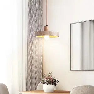 Luminaire suspendu carré moderne E27 en travertin, style <span class=keywords><strong>scandinave</strong></span>, pour cuisine, <span class=keywords><strong>salon</strong></span>, salle à manger, chambre et chevet - Product Image 2