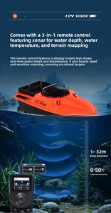 Bateau à appât Jichuang G68 12V avec positionnement GPS, retour automatique à la base, télécommande, sonar intelligent, détection <span class=keywords><strong>de</strong></span> la profondeur et <span class=keywords><strong>de</strong></span> la température <span class=keywords><strong>de</strong></span> l'eau - Product Image 6