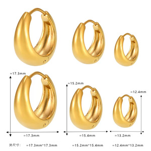 Pendientes de Aro Pequeños Minimalistas para Mujer, Acero Inoxidable Pulido, Dos Tonos, Dorado y Plateado, Pendientes de Moda - Product Image 5