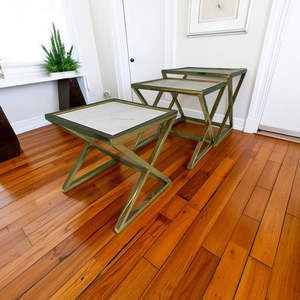 Entrega rápida KIKA K17 # Mesa Auxiliar Superior de mármol con marco de acero inoxidable dorado cuadrado contemporáneo para muebles para el hogar Uso en casa de huéspedes - Product Image 6