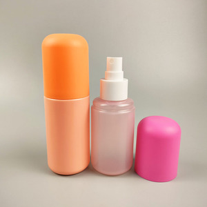 Botella de Perfume de niebla cosmética PET colorida con tapa grande 100mL botella de niebla corporal de tóner botella de plástico de Perfumes Rosa esmerilado - Product Image 3