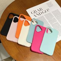 Coque de téléphone unie effet litchi, antichute, compatible avec iPhone 13, 15, 16 Pro Max et 17/18 Pro.