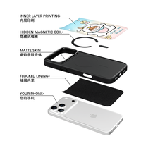 Coque de téléphone AG Feeling Black Edge avec motif Gilding Come on Honey pour iPhone 17, 17 Pro Max, 16 Pro, 15, 15 Pro Max, coque magnétique