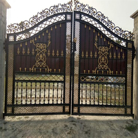 Ventes directes d'usine, portails battants en acier galvanisé forgé pour villa, garage, mur de clôture, design de portail, portes extérieures en fer