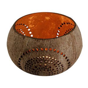 Coco <span class=keywords><strong>Casa</strong></span> 4X3.3 Pouces Bougeoirs En Coquille De Noix De Coco Bols De Noix De Coco Tan Fabriqués À La Main pour Bougies - Product Image 3