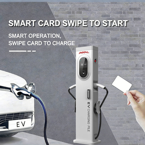 AMPPAL 7Kw 14kw 22Kw 44KW Nuova Stazione di Ricarica EV AC da Pavimento IP54 con Due Pistole CCS 22kW Protezione IP54 OCPP POS - Product Image 3
