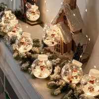 Décoration de Noël Lumières Chambre à coucher, Arrangement de fenêtre Rideau Lumières Guirlande lumineuse Led Noël Souhaitant Boule Lumineuse Guirlande lumineuse/
