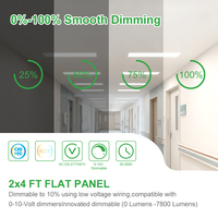 Panel de Luz LED Plano de 1x4, 2x2, 2x4 Pies, Luz de Techo Empotrada con Iluminación Lateral