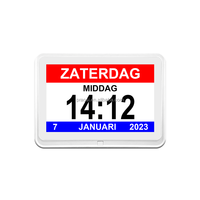 Jam Alarm kalender Digital tampilan LCD 10 inci, bahan lanjut usia 7 8 10 inci dengan tampilan LCD yang mudah digunakan dan pengingat pil