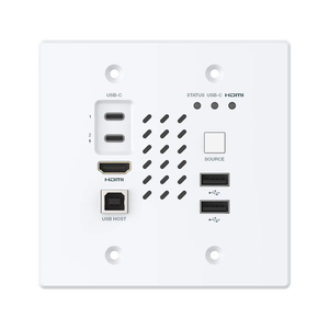 Encodeur AV sur IP 4K60 avec plaque murale, entrée <span class=keywords><strong>HDMI</strong></span> <span class=keywords><strong>USB</strong></span>-<span class=keywords><strong>C</strong></span>, prise en charge <span class=keywords><strong>KVM</strong></span> sur IP et PoE, plaque murale 2 gangs US, encodeur AV sur IP - Product Image 1