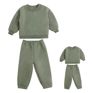 高品质定制空白健身套头衫宽松男士运动服套装实心羊毛运动服 - Product Image 1