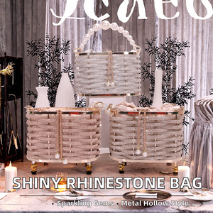 Bolso de Noche Tipo Clutch para Mujer, de Poliéster, con Cuentas Brillantes y Coloridas, Adornado con Diamantes de Imitación, Popular para Eventos - Product Image 2