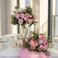 Boule de fleurs artificielles DKB pour décoration de mariage, 50 cm, 60 cm, 70 cm, 80 cm, grandes roses, arrangement de fleurs, centre de table