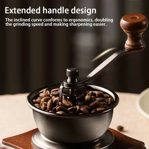 Molinillo de café manual estilo italiano – Molinillo de manivela con grosor de molienda ajustable, máquina portátil para moler granos – Muela de cerámica - Product Image 6
