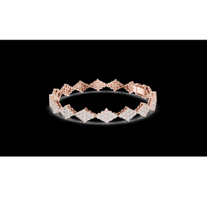 <b>Silver</b> Geometric Cluster Diamond <b>Bracelet</b> Crafted <b>Silver</b> Plated Featuring Modern Angular Classic Design Anniversary Party Gift - Product Image 3