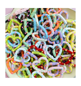 25Mm Đầy Màu Sắc Sơn Trái Tim Mùa Xuân Khóa Tình Yêu Mở Vòng Trái Tim Vòng Mùa Xuân Clasp Carabiner <span class=keywords><strong>Keychain</strong></span> Cho DIY Thủ Công Mỹ Nghệ - Product Image 5