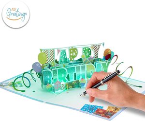 Tarjeta de feliz cumpleaños emergente 3D hecha a mano estilo de carta divertida creativa para celebración de aniversario tarjeta de regalo de fiesta hecha de papel - Product Image 2