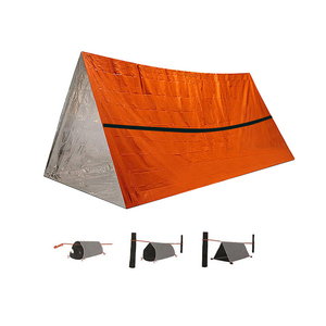 Tente de survie portable OEM pour camping d'urgence, abri tubulaire extérieur en PE, abri orange - Product Image 2