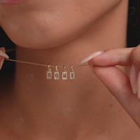 Gemnel Mujeres Trendy Gold Plated Full Diamond Letter Colgante Collar