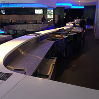 Comptoir de service de bar de grande taille en Corian blanc de haute qualité avec assemblage gratuit pour club, restaurant, salon de chicha