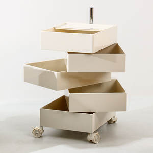 Armoire de rangement en plastique minimaliste moderne 43x33.5x71.5cm 5 tiroirs Meuble de salon mobile - Product Image 4