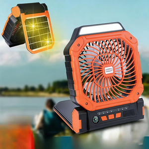 Ventilateur portable solaire rechargeable 7800 mAh avec boussole, batterie externe et lumière LED pour le camping, les voyages et l'utilisation sur bureau – Offre Spéciale - Product Image 1