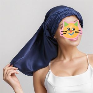 Satin Women With Elastic Band Soft <b>Sleep</b> Caps Long <b>Silk</b> <b>Turban</b> Bonnet Hair Wrap for Sleeping Gift - Product Image 1