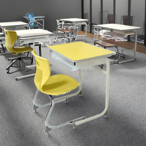 Juego <span class=keywords><strong>de</strong></span> escritorio y sillas para estudiantes, duradero, práctico, resistente, ajustable, moderno, con almacenamiento, ideal para aulas - Product Image 2