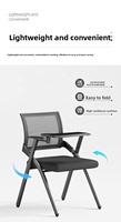 Chaise de formation pliante de qualité supérieure, neuve, durable, avec tableau d'écriture intégré, pour bureau et bâtiment commercial